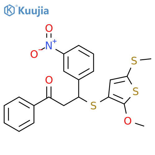 1-Propanone, 3-[[2-methoxy-5-(methylthio)-3-thienyl]thio]-3-(3-nitrophenyl)-1-phenyl- structure