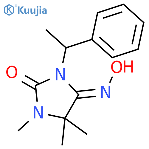 2,4-Imidazolidinedione, 1,5,5-trimethyl-3-(1-phenylethyl)-, 4-oxime, (E)- structure