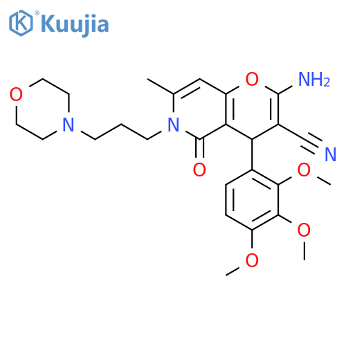 2-amino-7-methyl-6-3-(morpholin-4-yl)propyl-5-oxo-4-(2,3,4-trimethoxyphenyl)-4H,5H,6H-pyrano3,2-cpyridine-3-carbonitrile structure
