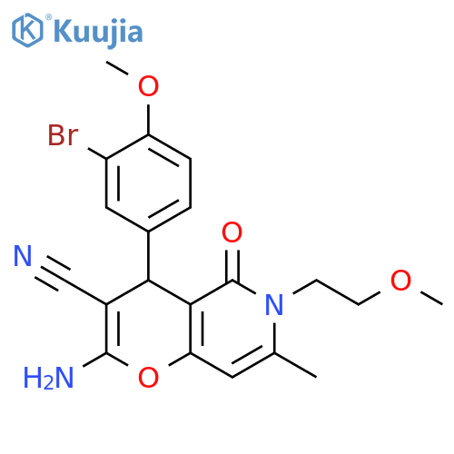 2-amino-4-(3-bromo-4-methoxyphenyl)-6-(2-methoxyethyl)-7-methyl-5-oxo-4H,5H,6H-pyrano3,2-cpyridine-3-carbonitrile structure