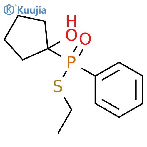 Phosphinothioic acid, (1-hydroxycyclopentyl)phenyl-, S-ethyl ester structure