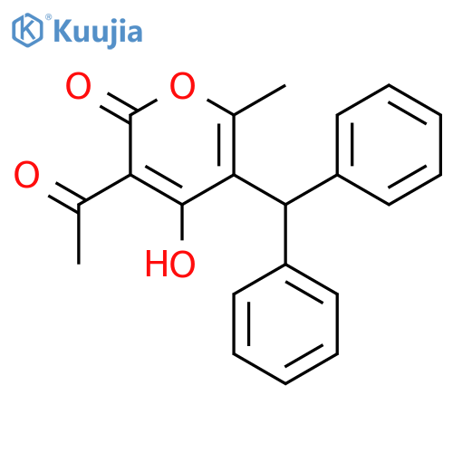 2H-Pyran-2-one, 3-acetyl-5-(diphenylmethyl)-4-hydroxy-6-methyl- structure
