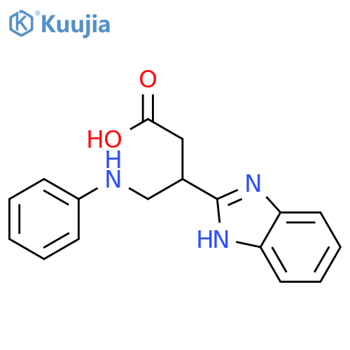 3-(1H-1,3-benzodiazol-2-yl)-4-(phenylamino)butanoic acid structure