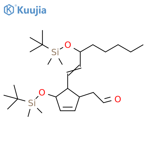 2-Cyclopentene-1-acetaldehyde, 4-[[(1,1-dimethylethyl)dimethylsilyl]oxy]-5-[3-[[(1,1-dimethylethyl)dimethylsilyl]oxy]-1-octen-1-yl]- structure