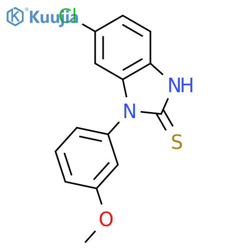 2H-Benzimidazole-2-thione, 6-chloro-1,3-dihydro-1-(3-methoxyphenyl)- structure
