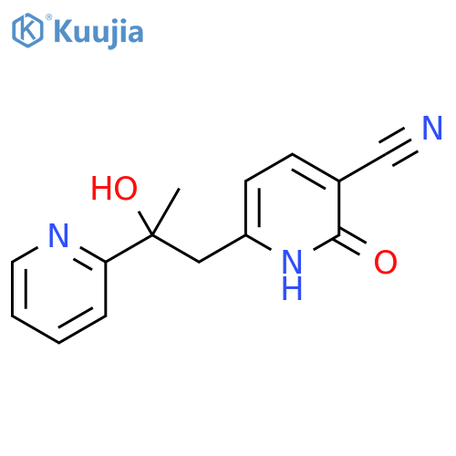 3-Pyridinecarbonitrile, 1,2-dihydro-6-[2-hydroxy-2-(2-pyridinyl)propyl]-2-oxo- structure