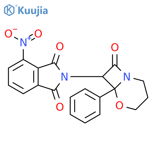1H-Isoindole-1,3(2H)-dione, 4-nitro-2-(8-oxo-6-phenyl-5-oxa-1-azabicyclo[4.2.0]oct-7-yl)- structure