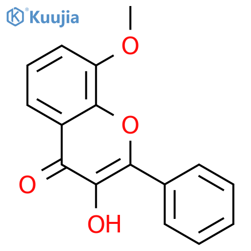 4H-1-Benzopyran-4-one, 3-hydroxy-8-methoxy-2-phenyl- structure
