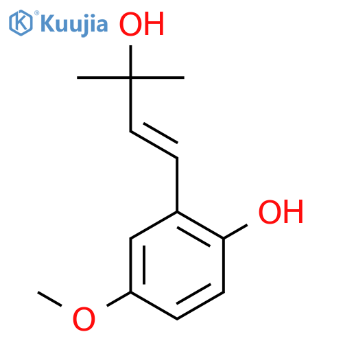 Phenol, 2-(3-hydroxy-3-methyl-1-butenyl)-4-methoxy- structure