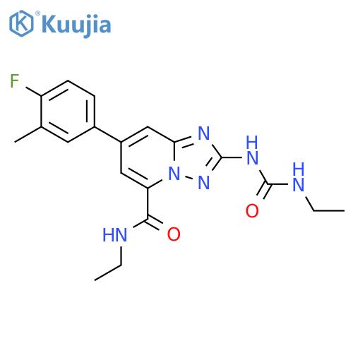 [1,2,4]Triazolo[1,5-a]pyridine-5-carboxamide,N-ethyl-2-[[(ethylamino)carbonyl]amino]-7-(4-fluoro-3-methylphenyl)- structure