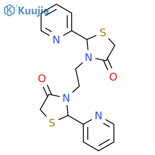 4-THIAZOLIDINONE, 3,3'-(1,2-ETHANEDIYL)BIS[2-(2-PYRIDINYL)- structure