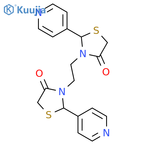 4-Thiazolidinone, 3,3'-(1,2-ethanediyl)bis[2-(4-pyridinyl)- structure