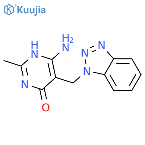 4(1H)-PYRIMIDINONE, 6-AMINO-5-(1H-BENZOTRIAZOL-1-YLMETHYL)-2-METHYL- structure
