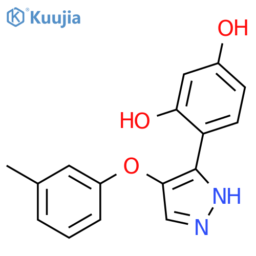 1,3-BENZENEDIOL, 4-[4-(3-METHYLPHENOXY)-1H-PYRAZOL-3-YL]- structure