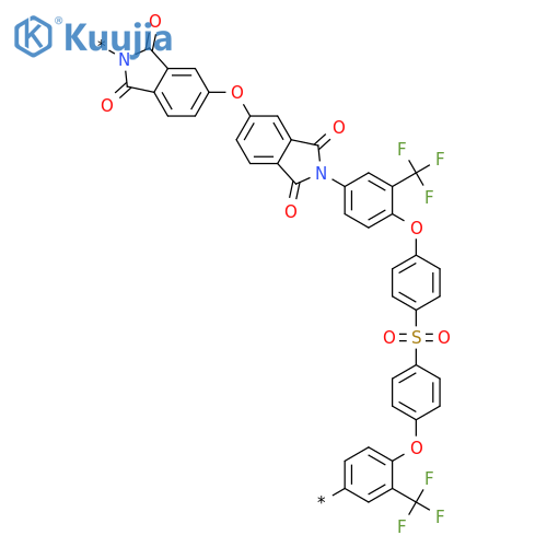 Poly[(1,3-dihydro-1,3-dioxo-2H-isoindole-2,5-diyl)oxy(1,3-dihydro-1,3-dioxo-2H-isoindole-5,2-diyl)[3-(trifluoromethyl)-1,4-phenylene]oxy-1,4-phenylenesulfonyl-1,4-phenyleneoxy[2-(trifluoromethyl)-1,4-phenylene]] structure