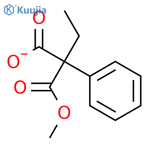 Propanedioic acid, ethylphenyl-, monomethyl ester, (R)- structure