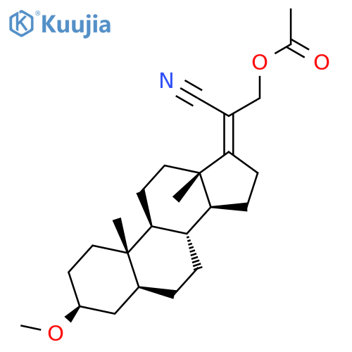 Pregn-17(20)-ene-20-carbonitrile, 21-(acetyloxy)-3-methoxy-, (3b,5a)- structure