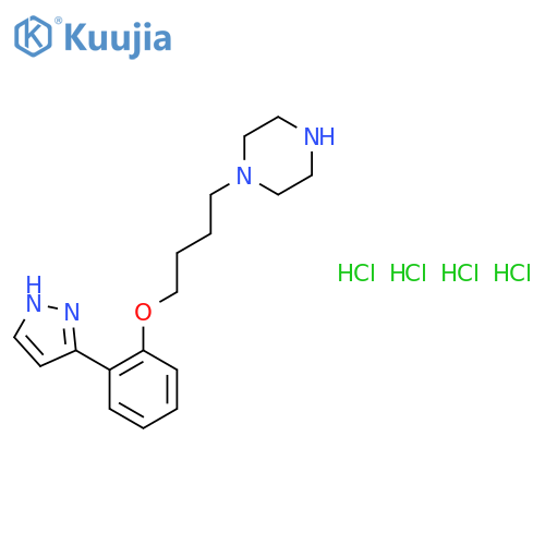 Piperazine, 1-[4-[2-(1H-pyrazol-3-yl)phenoxy]butyl]-, tetrahydrochloride structure