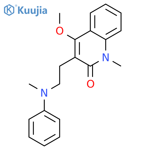 2(1H)-Quinolinone, 4-methoxy-1-methyl-3-[2-(methylphenylamino)ethyl]- structure