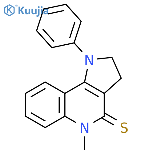 4H-Pyrrolo[3,2-c]quinoline-4-thione, 1,2,3,5-tetrahydro-5-methyl-1-phenyl- structure