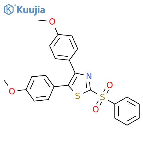 Thiazole, 4,5-bis(4-methoxyphenyl)-2-(phenylsulfonyl)- structure