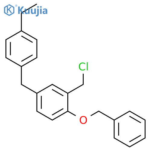 BENZENE, 2-(CHLOROMETHYL)-4-[(4-ETHYLPHENYL)METHYL]-1-(PHENYLMETHOXY)- structure
