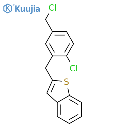 BENZO[B]THIOPHENE, 2-[[2-CHLORO-5-(CHLOROMETHYL)PHENYL]METHYL]- structure