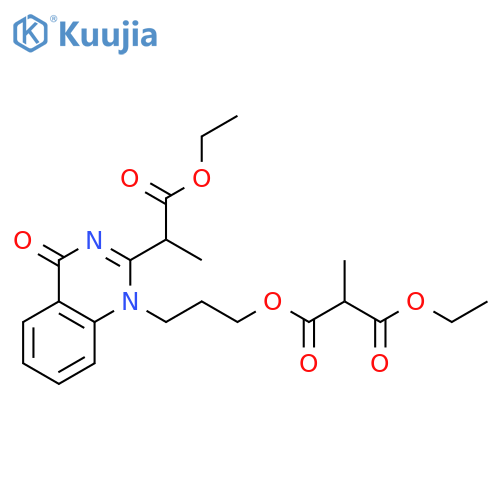 Propanedioic acid, 2-methyl-, 1-[3-[2-(2-ethoxy-1-methyl-2-oxoethyl)-4-oxo-1(4H)-quinazolinyl]propyl] 3-ethyl ester structure