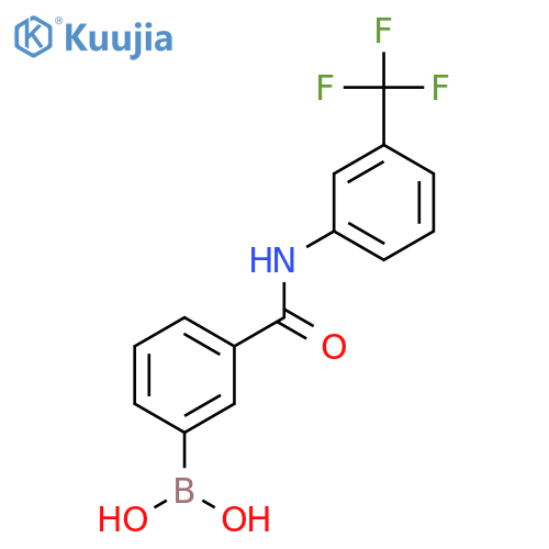 (3-((3-(Trifluoromethyl)phenyl)carbamoyl)phenyl)boronic acid structure