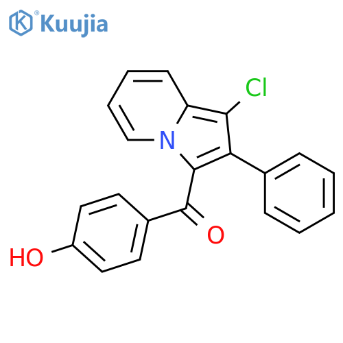 Methanone, (1-chloro-2-phenyl-3-indolizinyl)(4-hydroxyphenyl)- structure