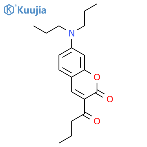 2H-1-Benzopyran-2-one, 7-(dipropylamino)-3-(1-oxobutyl)- structure