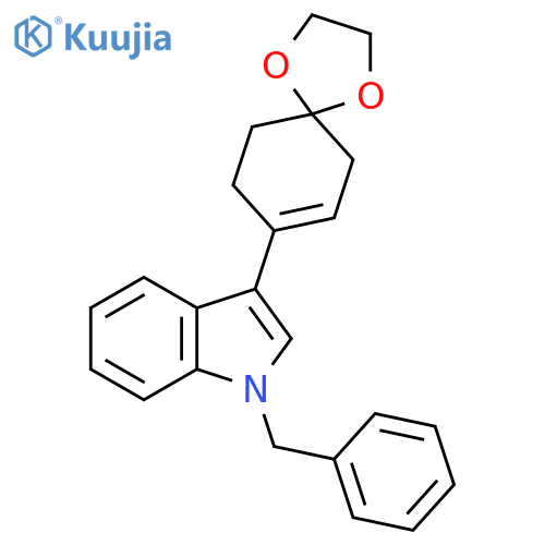 1-benzyl-3-(1,4-dioxaspiro[4.5]dec-7-en-8-yl)-1H-indole structure