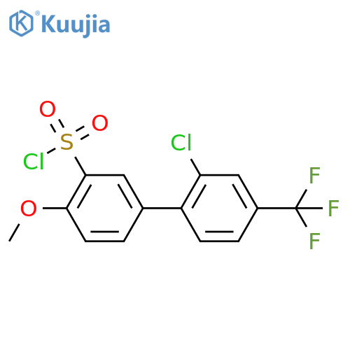 2'-CHLORO-4-METHOXY-4'-(TRIFLUOROMETHYL)[1,1'-BIPHENYL]-3-SULFONOYL CHLORIDE structure