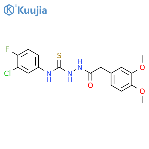 N-{[(3-chloro-4-fluorophenyl)carbamothioyl]amino}-2-(3,4-dimethoxyphenyl)acetamide structure