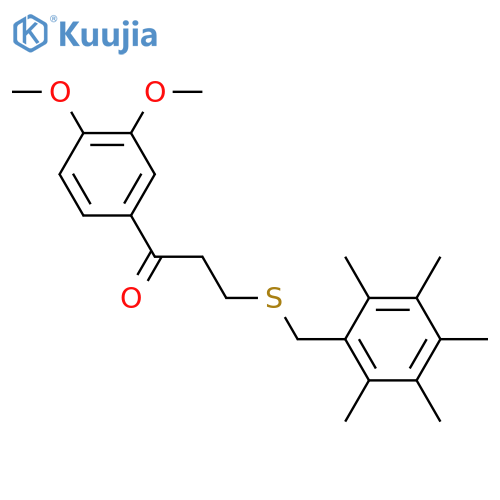 1-(3,4-DIMETHOXYPHENYL)-3-[(2,3,4,5,6-PENTAMETHYLBENZYL)SULFANYL]-1-PROPANONE structure