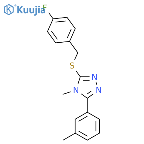 4-fluorobenzyl 4-methyl-5-(3-methylphenyl)-4H-1,2,4-triazol-3-yl sulfide structure
