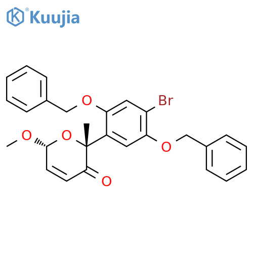2H-Pyran-3(6H)-one, 2-[4-bromo-2,5-bis(phenylmethoxy)phenyl]-6-methoxy-2-methyl-, (2R,6R)-rel- structure