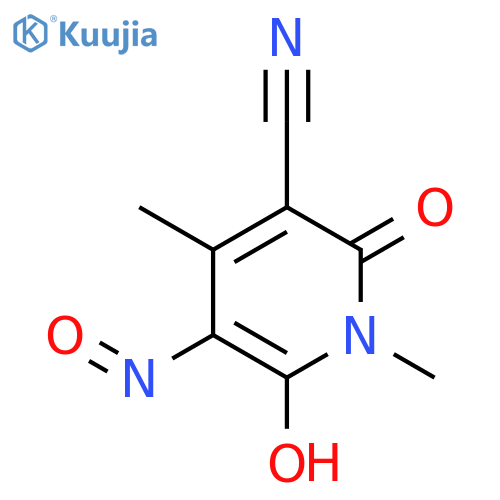 3-Pyridinecarbonitrile,1,2-dihydro-6-hydroxy-1,4-dimethyl-5-nitroso-2-oxo- structure