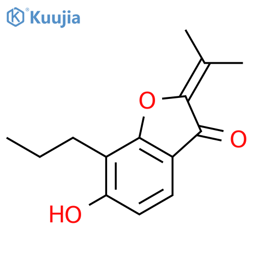 3(2H)-Benzofuranone, 6-hydroxy-2-(1-methylethylidene)-7-propyl- structure