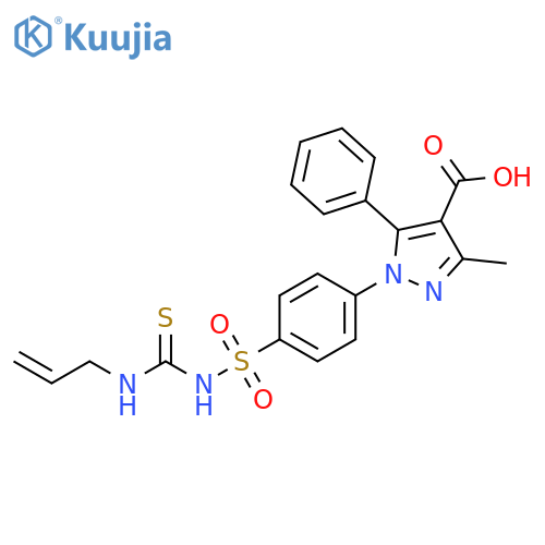 1H-Pyrazole-4-carboxylic acid, 3-methyl-5-phenyl-1-[4-[[[(2-propen-1-ylamino)thioxomethyl]amino]sulfonyl]phenyl]- structure