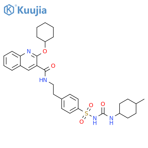 3-Quinolinecarboxamide, 2-(cyclohexyloxy)-N-[2-[4-[[[[(4-methylcyclohexyl)amino]carbonyl]amino]sulfonyl]phenyl]ethyl]- structure