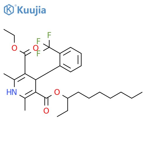 3,5-Pyridinedicarboxylic acid,1,4-dihydro-2,6-dimethyl-4-[2-(trifluoromethyl)phenyl]-, decyl ethyl ester structure