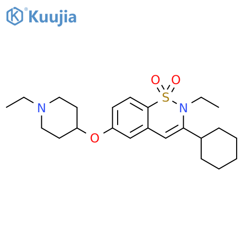 2H-1,2-Benzothiazine,3-cyclohexyl-2-ethyl-6-[(1-ethyl-4-piperidinyl)oxy]-, 1,1-dioxide structure