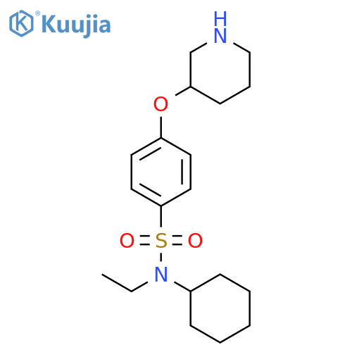 Benzenesulfonamide, N-cyclohexyl-N-ethyl-4-[(3R)-3-piperidinyloxy]- structure