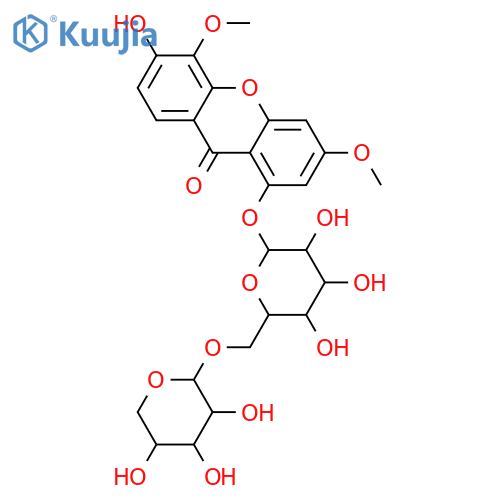1,3,5,6-Tetrahydroxyxanthone; 3,5-Di-Me ether, 1-O-[β-D-xylopyranosyl-(1→6)-β-D-glucopyranoside] structure