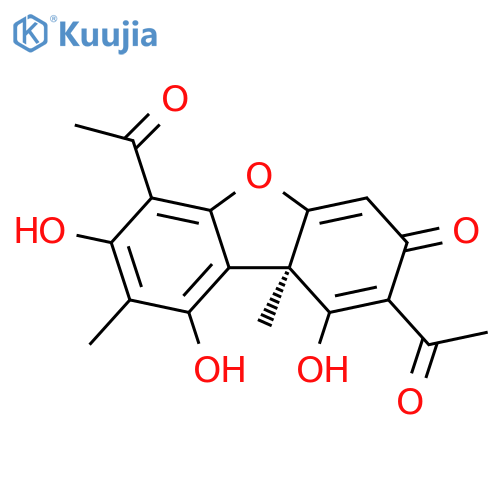 (R)-1,1'-(1,7,9-Trihydroxy-8,9b-dimethyl-3-oxo-3,9b-dihydrodibenzo[b,d]furan-2,6-diyl)diethanone structure