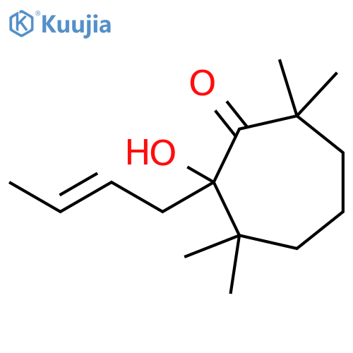 Cycloheptanone, 2-(2-butenyl)-2-hydroxy-3,3,7,7-tetramethyl-, (E)- structure