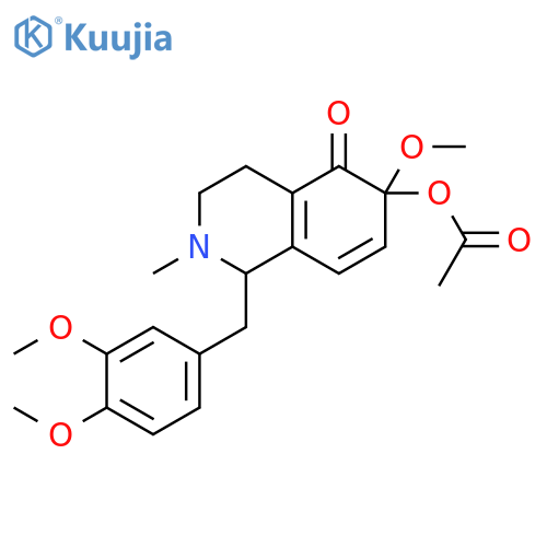 5(1H)-Isoquinolinone,6-(acetyloxy)-1-[(3,4-dimethoxyphenyl)methyl]-2,3,4,6-tetrahydro-6-methoxy-2-methyl- structure