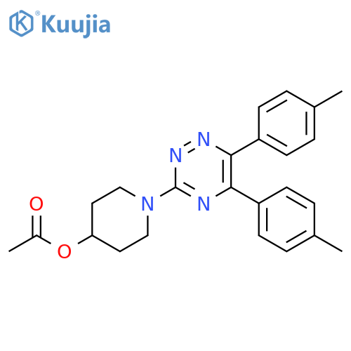 4-Piperidinol, 1-[5,6-bis(4-methylphenyl)-1,2,4-triazin-3-yl]-, acetate(ester) structure