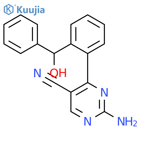 5-Pyrimidinecarbonitrile, 2-amino-4-[2-(hydroxyphenylmethyl)phenyl]- structure